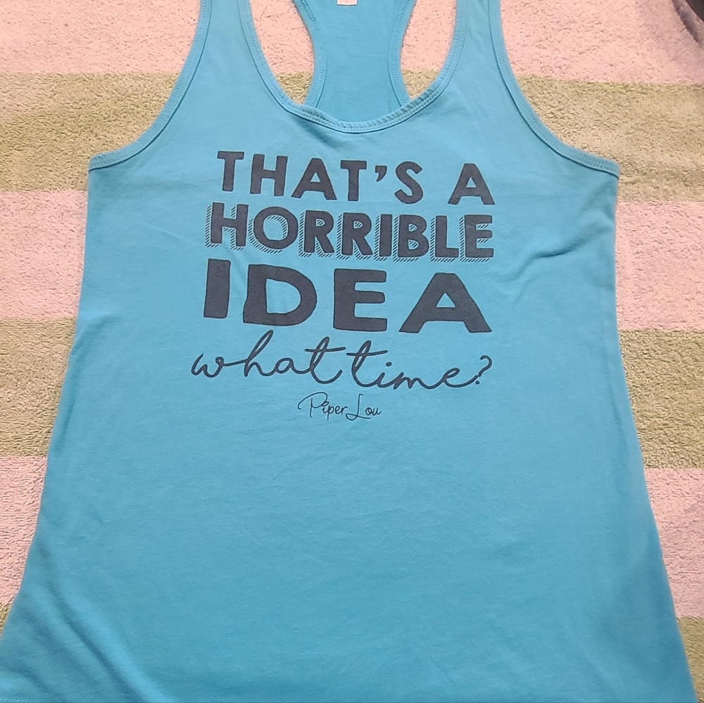 Piper Lou Next Level Size Large Blue tank top
